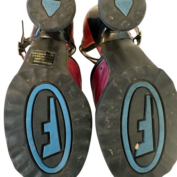 John Fluevog Mary Jane Heel Chunky Platform Buckle Ankle Strap Shoes Womens Size - Picture 6 of 7